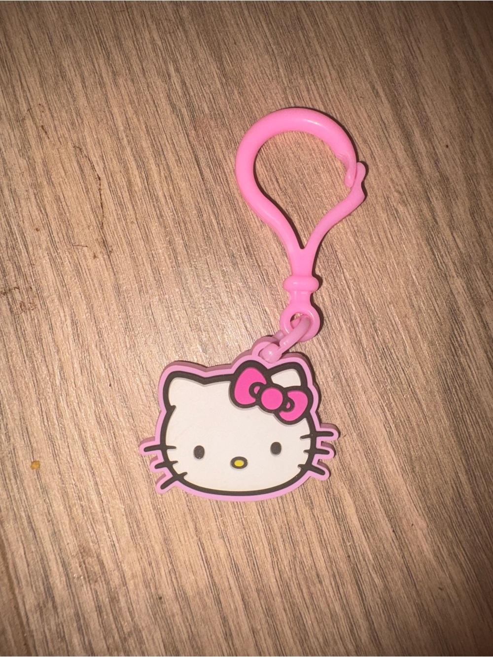 Hello Kitty Pink and White Silicone Keychain Charm